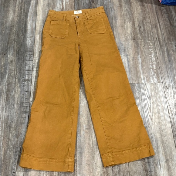 Marine Layer Bridget Wide Leg Pant in Mustard Yellow size 2 - Picture 2 of 6